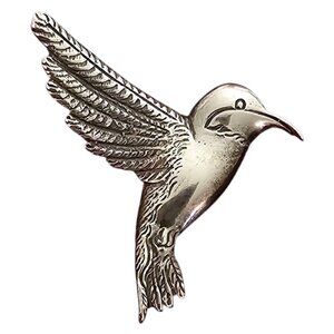 H & H Sterling Silver Hummingbird Lapel Pin, Signed